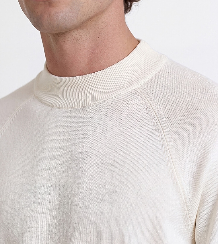 Solid Mock Neck Sweater