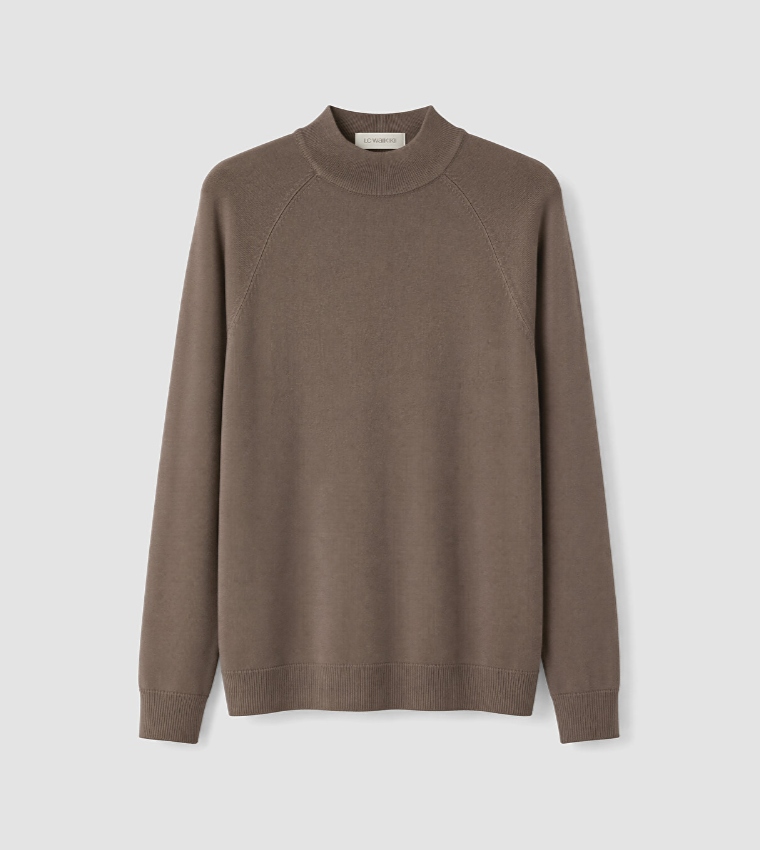 Solid High Neck Sweater