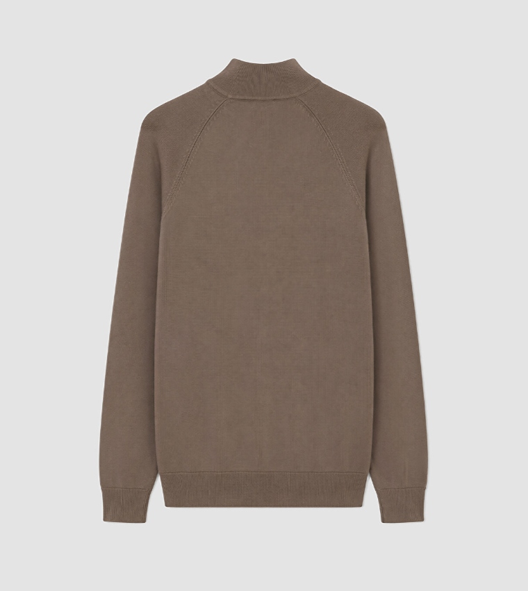 Solid High Neck Sweater
