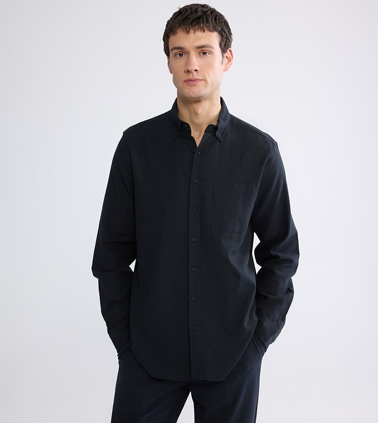 Solid Button Down Long Sleeves Shirt