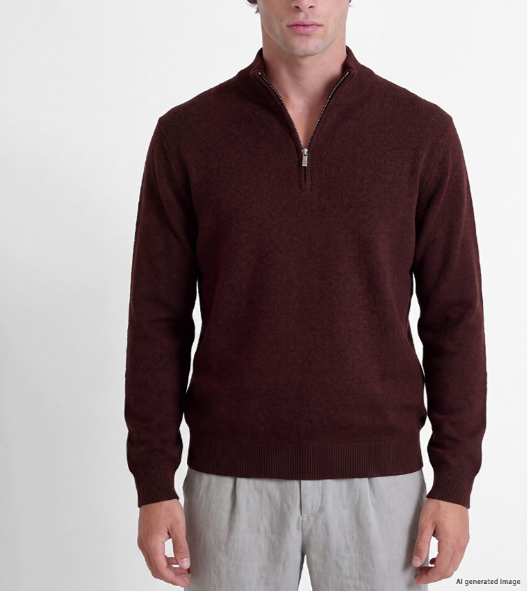 Solid High Neck Sweater