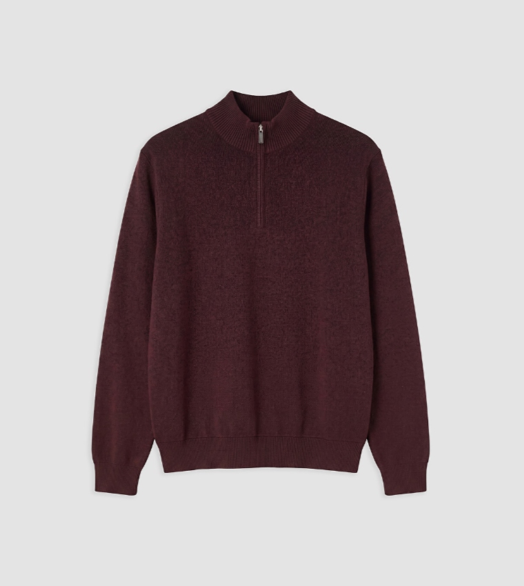 Solid High Neck Sweater