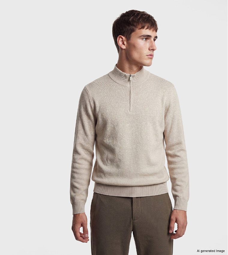 Solid High Neck Sweater