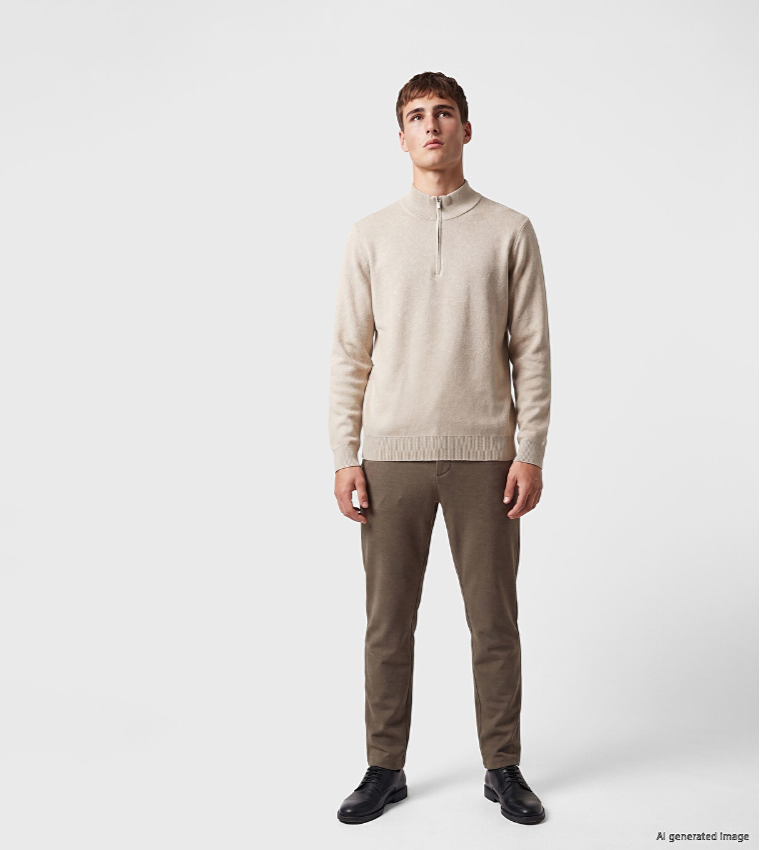 Solid High Neck Sweater