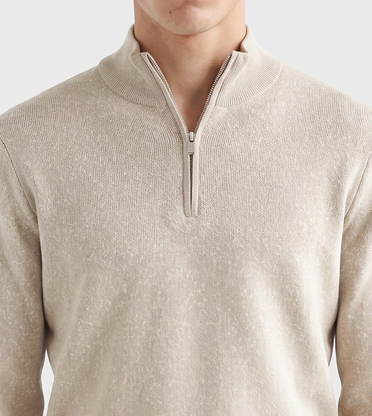 Solid High Neck Sweater
