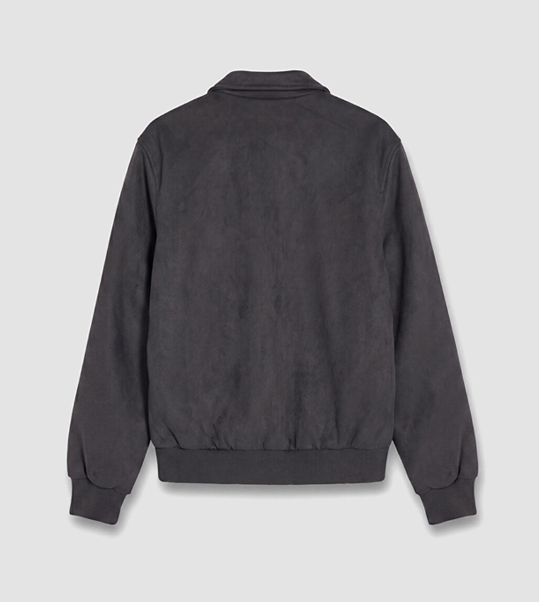 Solid Collared Zip-Through Jacket