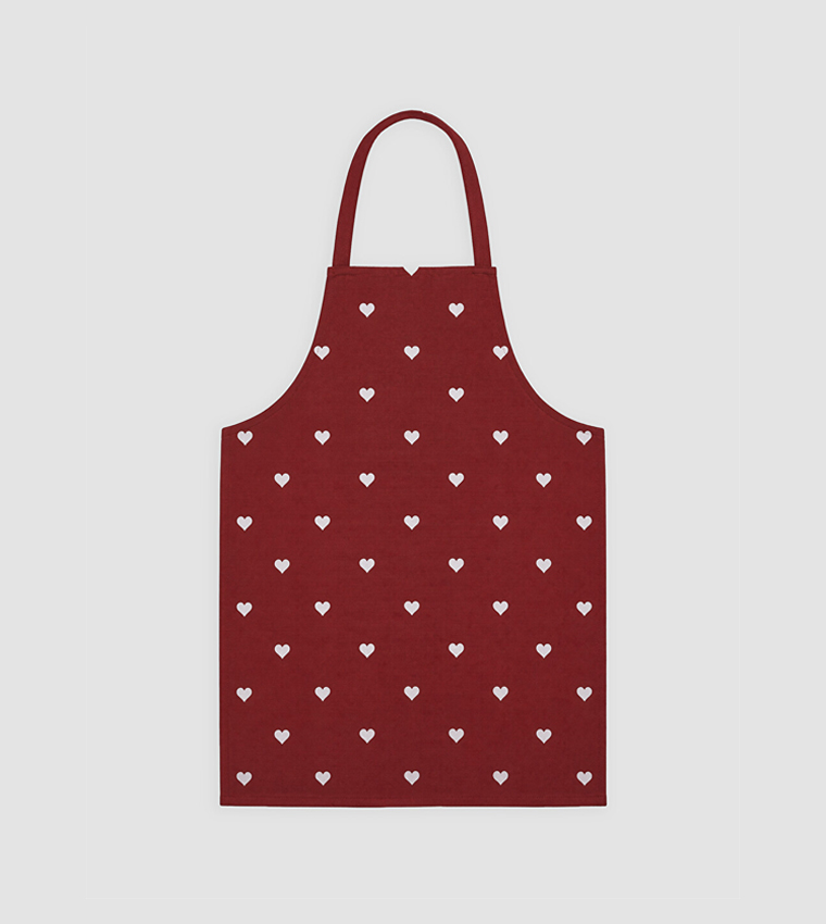 Heart Patterned Kitchen Apron