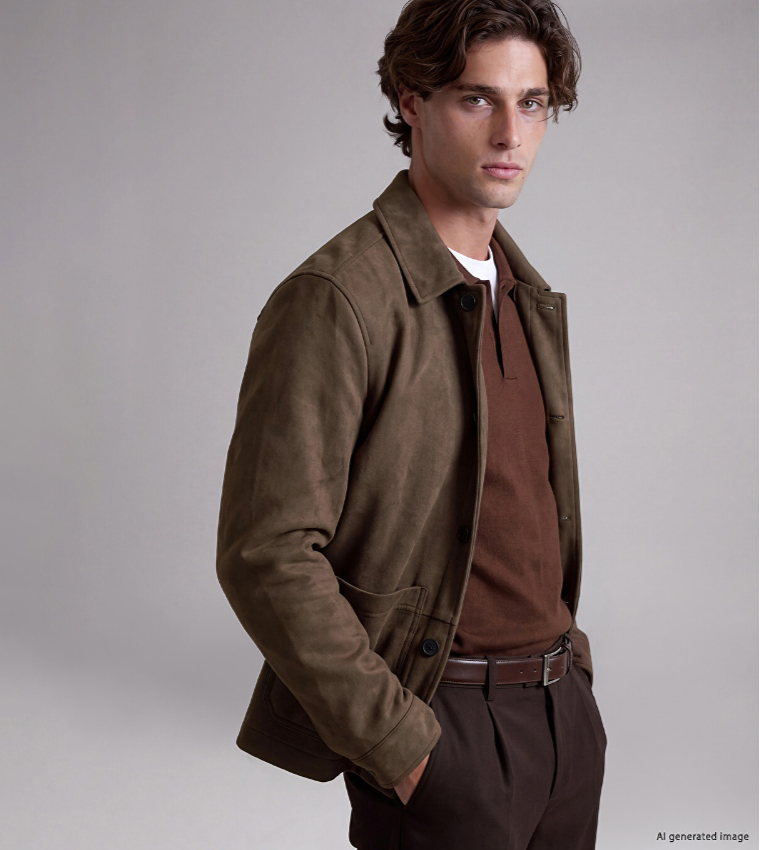Solid Button Casual Jacket