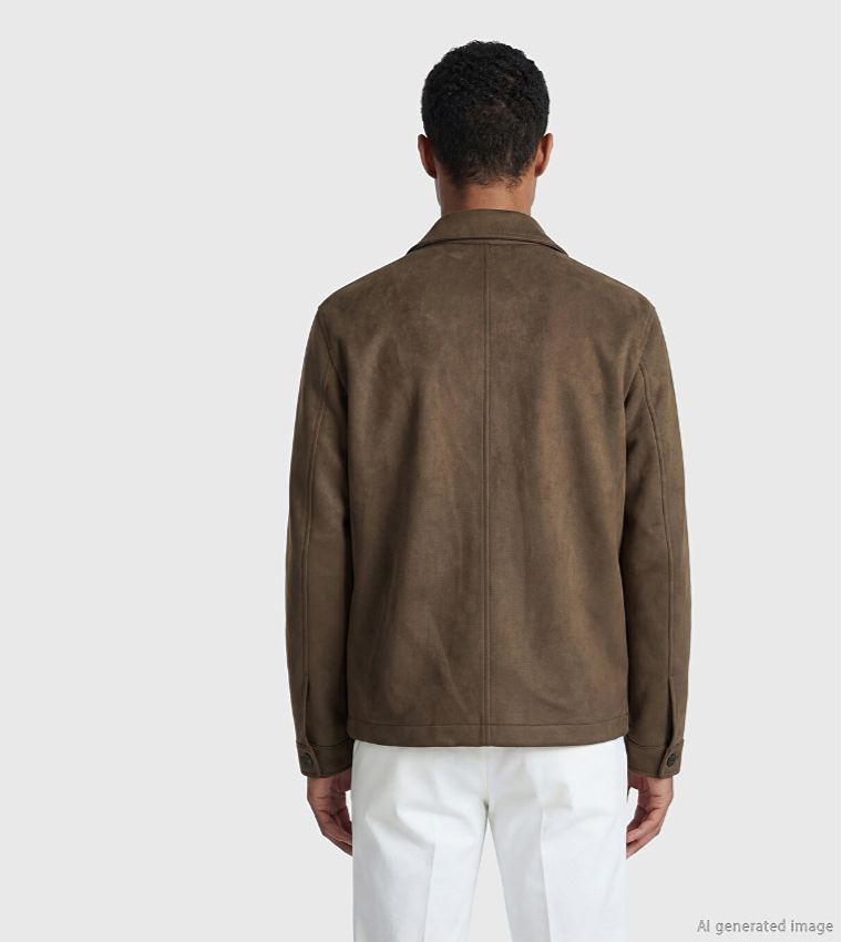 Solid Button Casual Jacket