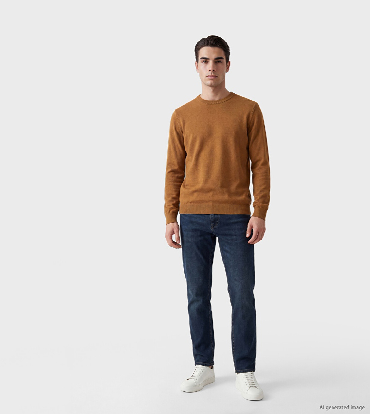Solid Crew Neck Sweater