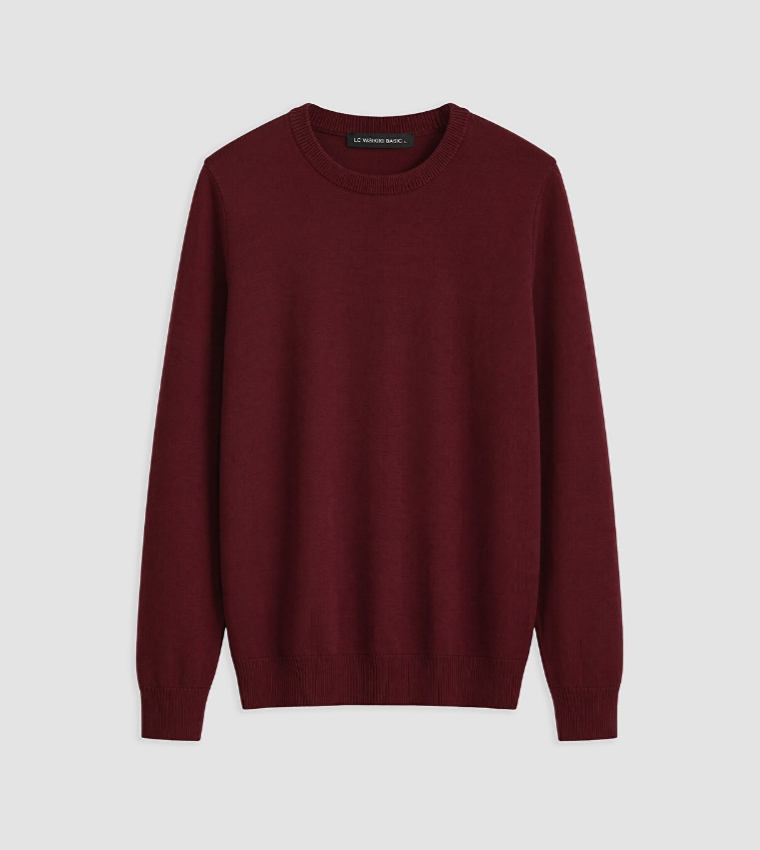 Solid Crew Neck Sweater