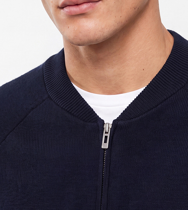 Solid Crew Neck Cardigan