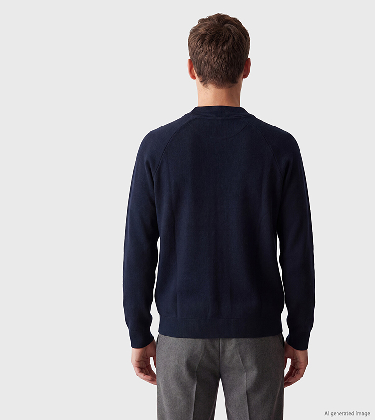 Solid Crew Neck Cardigan