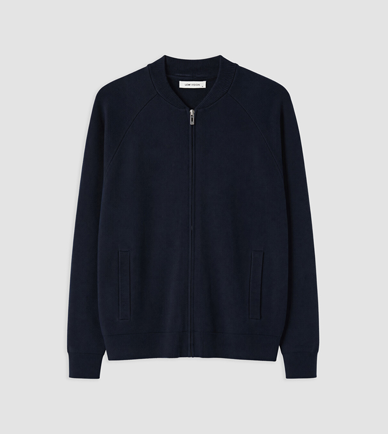 Solid Crew Neck Cardigan