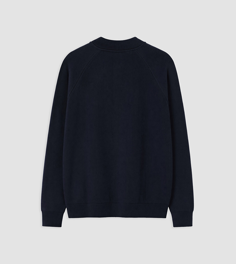 Solid Crew Neck Cardigan