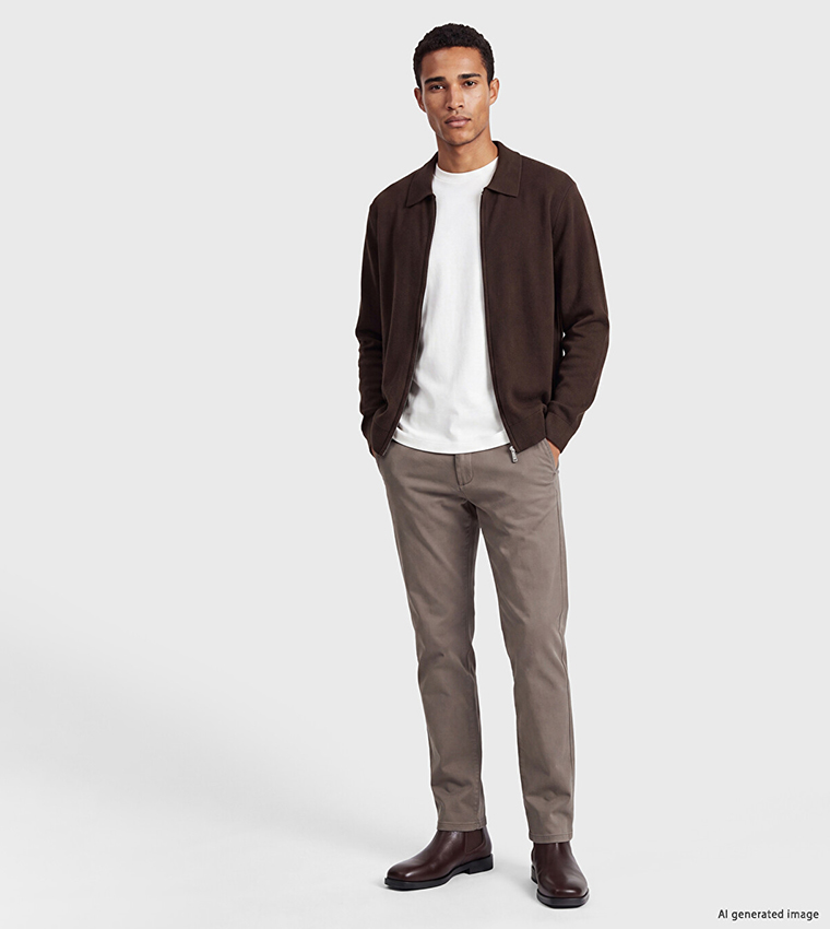 Solid Collared Regular Fit Cardigan