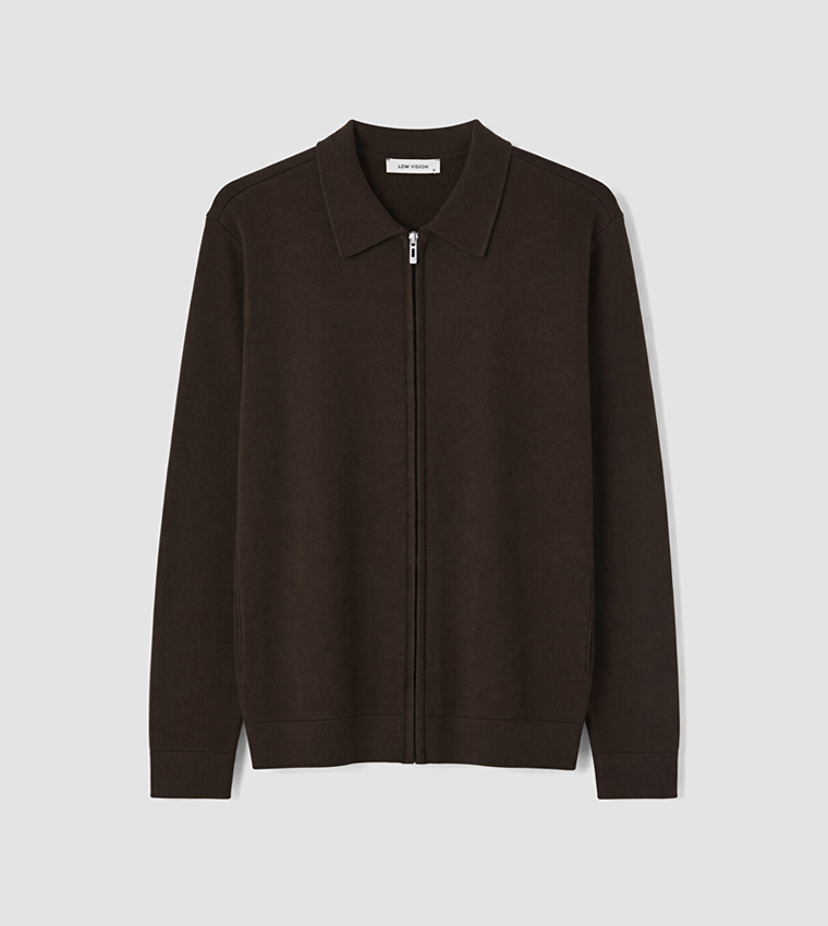 Solid Collared Regular Fit Cardigan