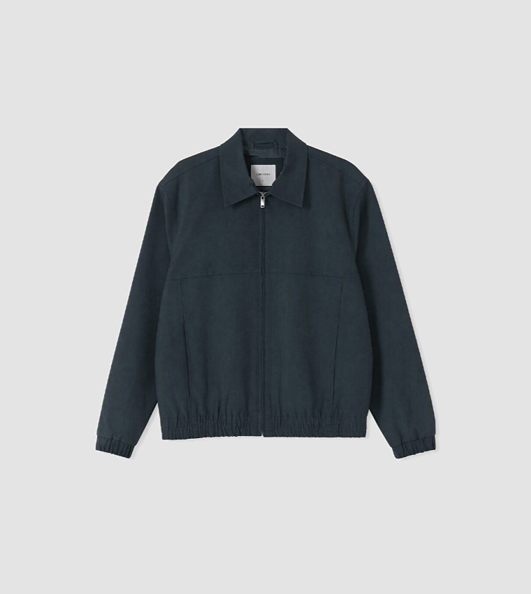 Solid Zipper Casual Jacket