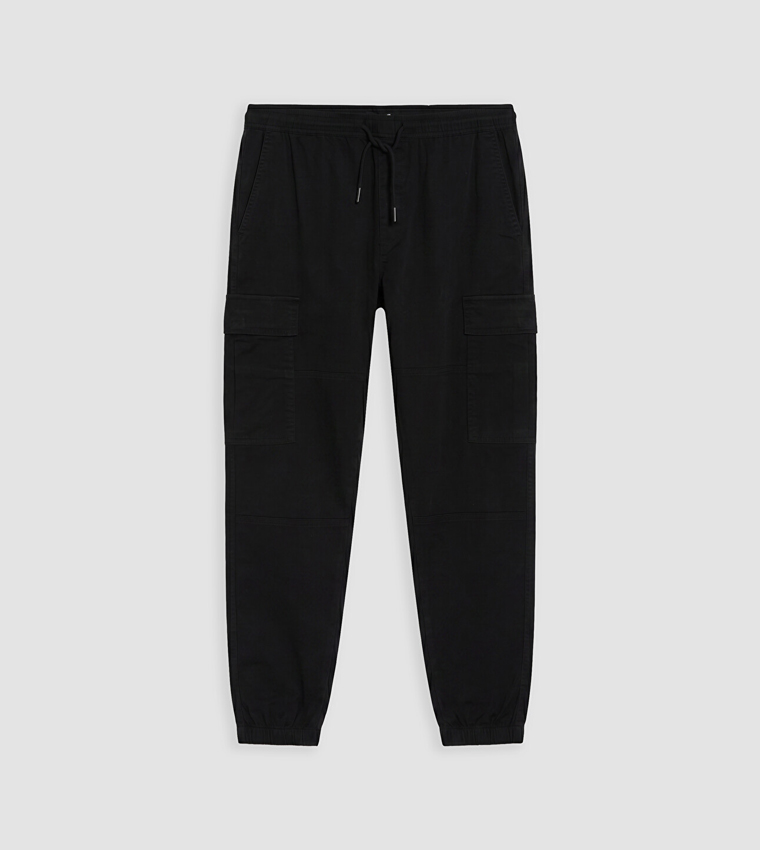XSIDE Solid Regular Fit Cargo Trousers