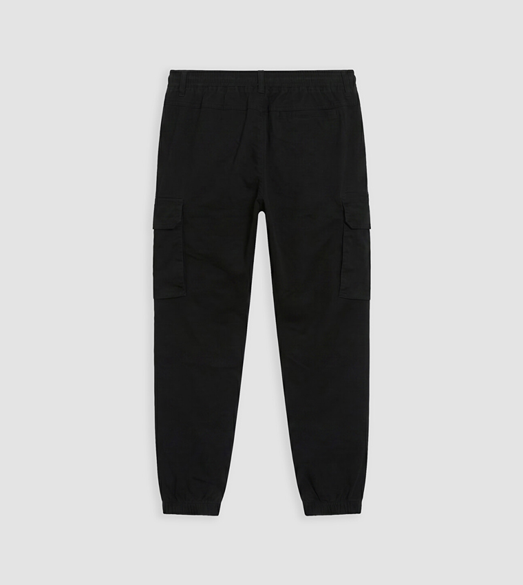 XSIDE Solid Regular Fit Cargo Trousers