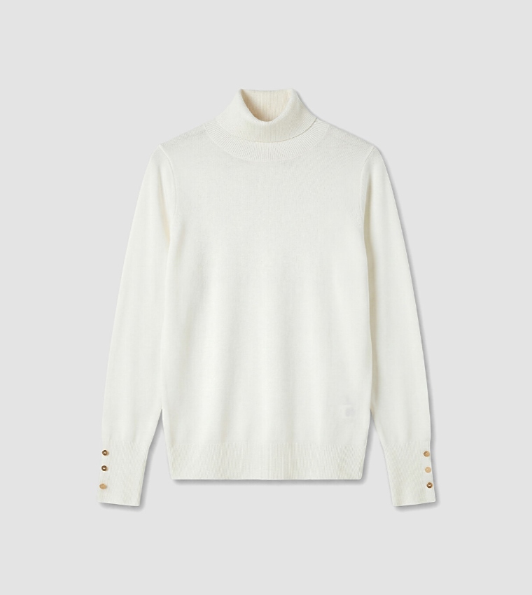 اٍل سي واي كيكي  سترات بياقة سلحفاة - أبيض Turtle neck Sweaters