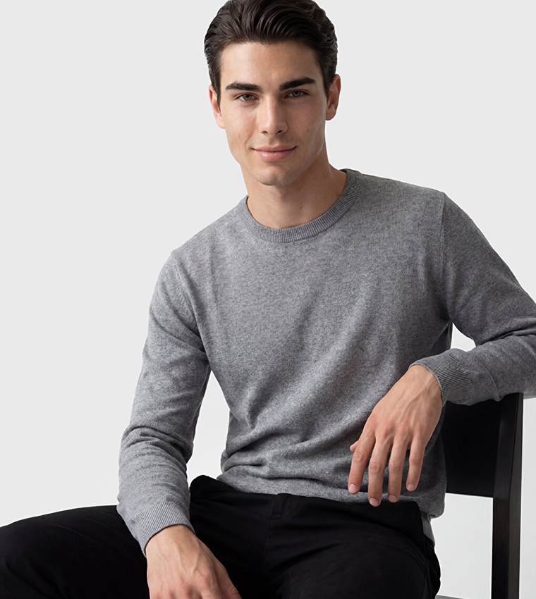 Solid Crew Neck Sweater