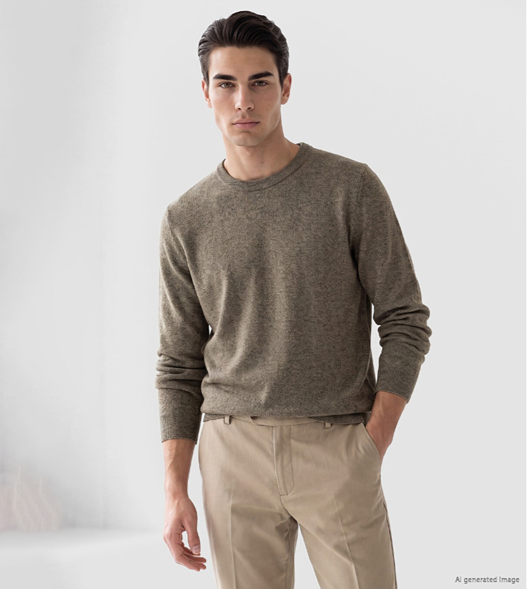 Solid Crew Neck Sweater