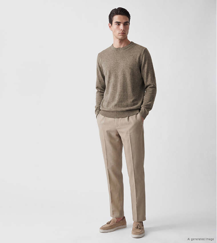 Solid Crew Neck Sweater