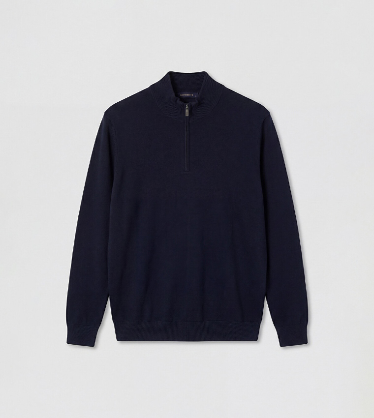 Solid Mock Neck Sweater
