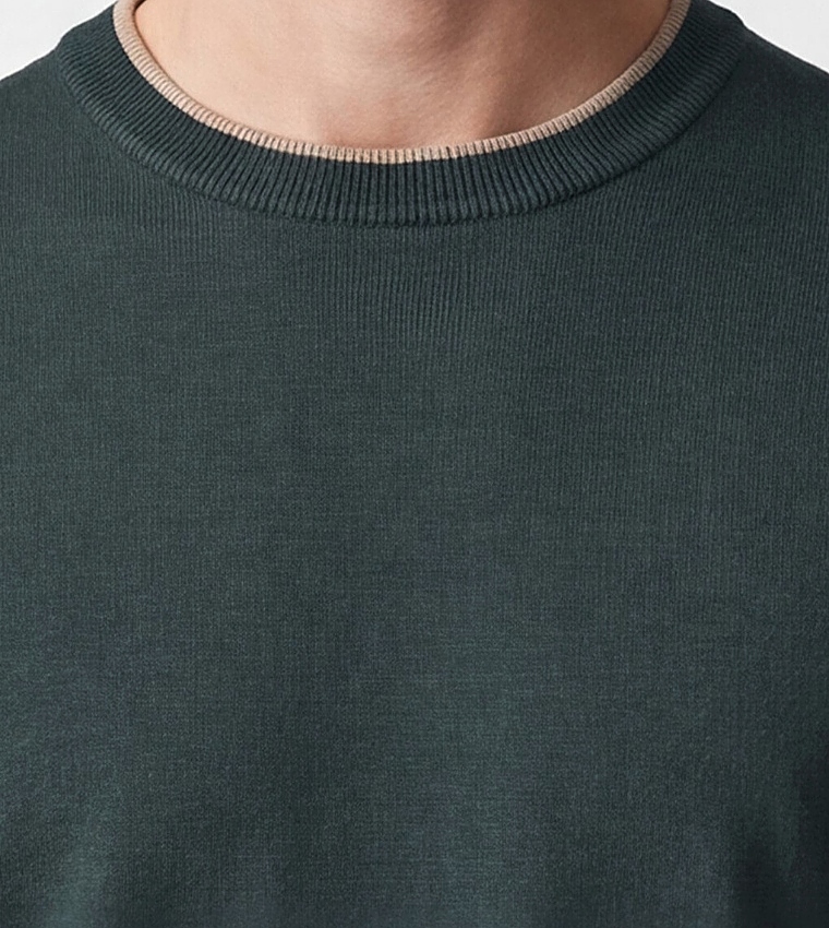 Solid Crew Neck Sweater