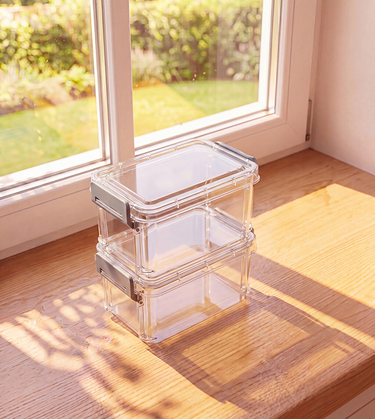 2-Pack Plastic Storage Container Set