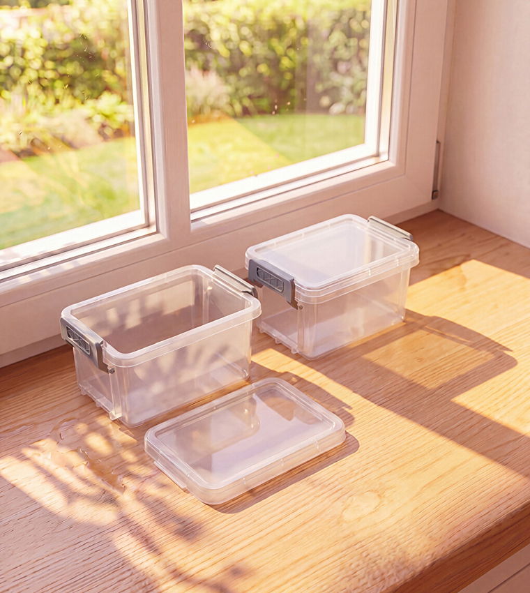 2-Pack Plastic Storage Container Set