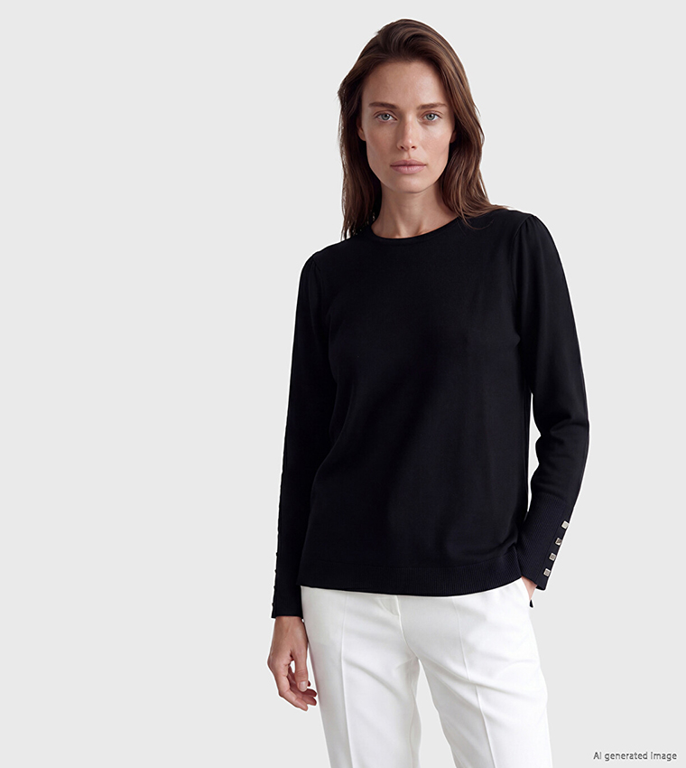 Solid Crew Neck Sweater