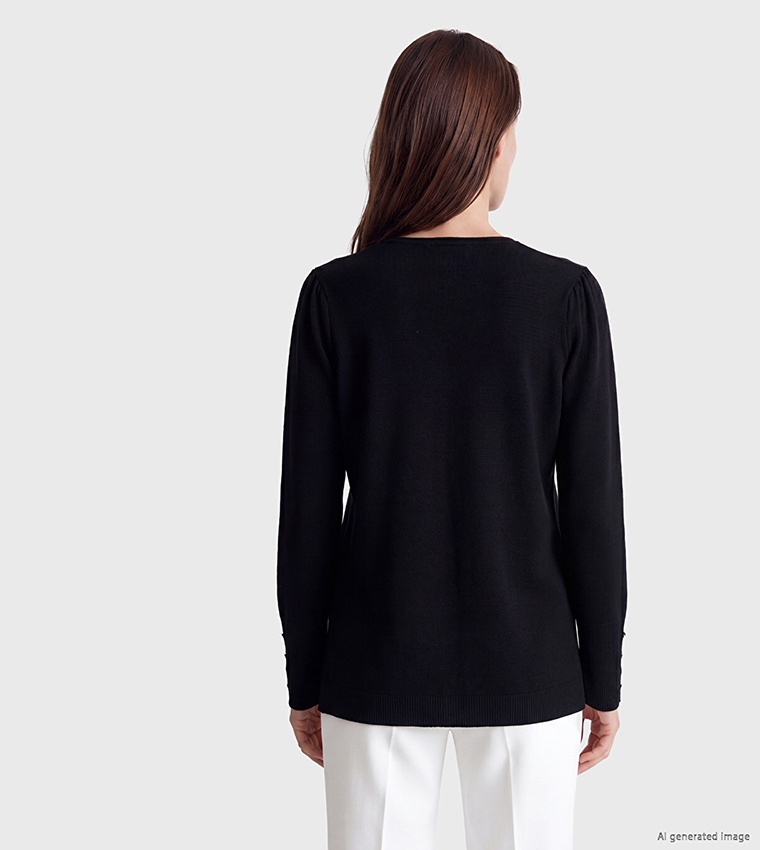 Solid Crew Neck Sweater