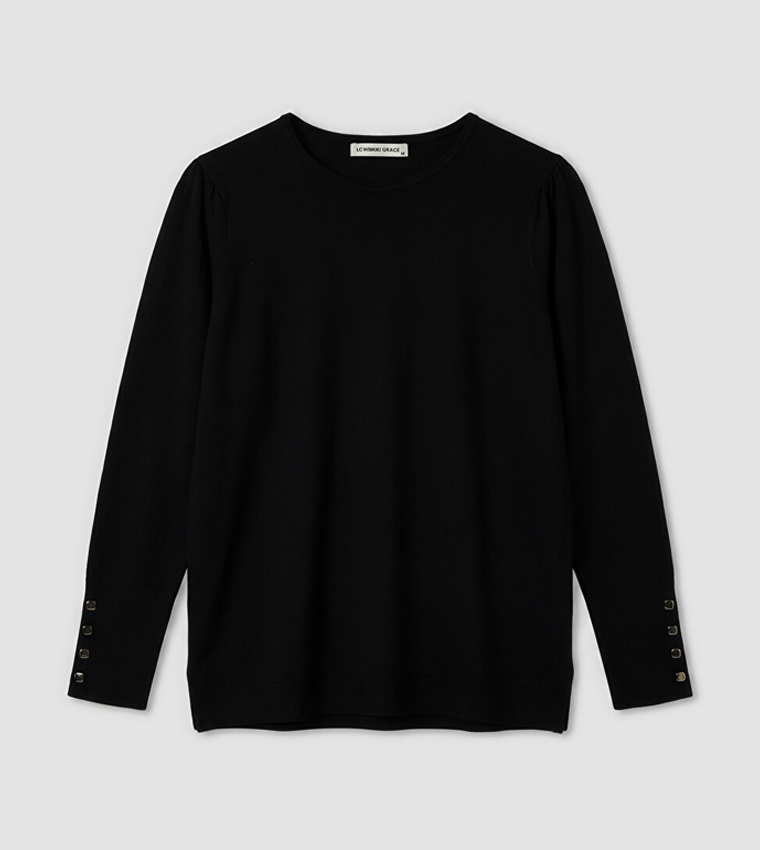 Solid Crew Neck Sweater