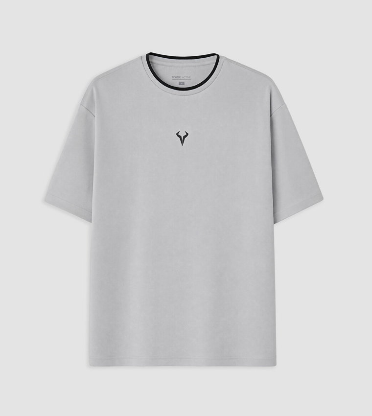 اٍل سي واي كيكي  تيشيرتات بياقة دائرية  - رمادي Round Neck T-Shirts