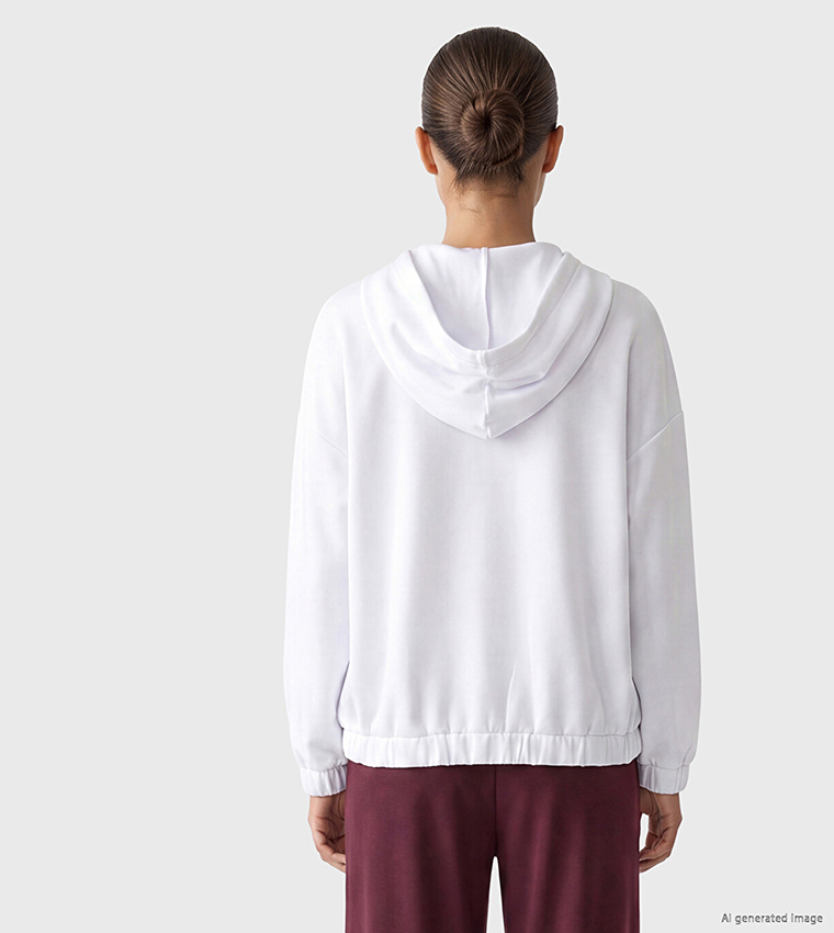 Solid Long Sleeves Oversized Hooded Jacket