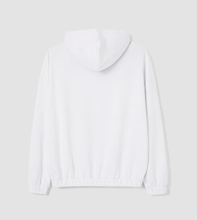 Solid Long Sleeves Oversized Hooded Jacket