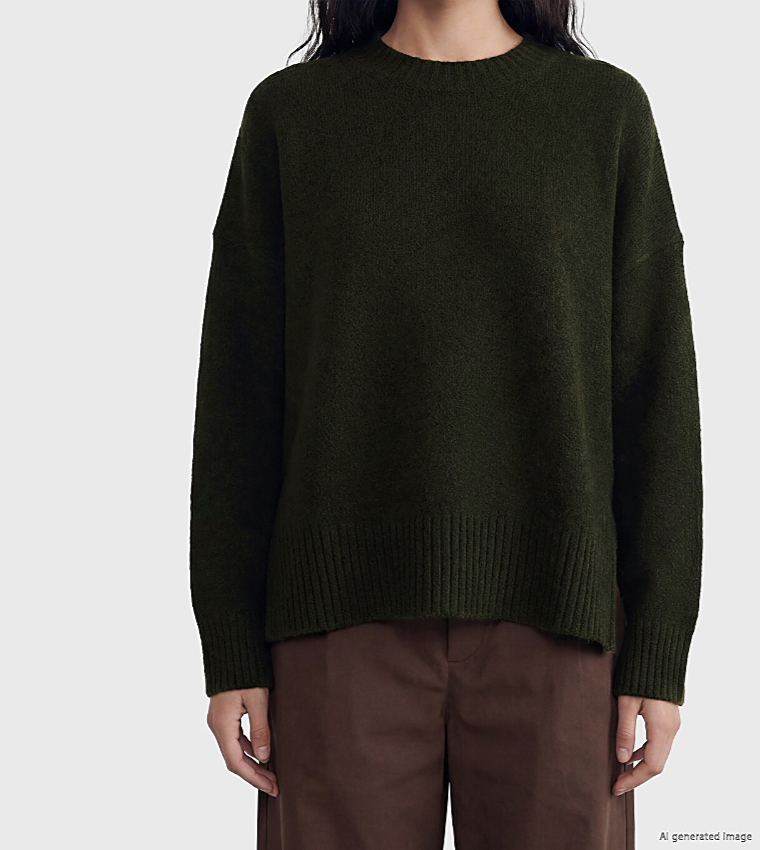 LC Waikiki  Round Neck Sweaters - Khaki Round Neck Sweaters