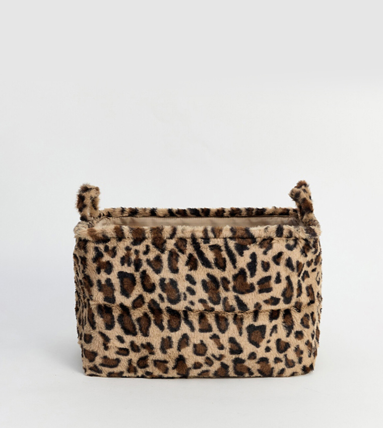 Leopard Patterned Organizer Basket