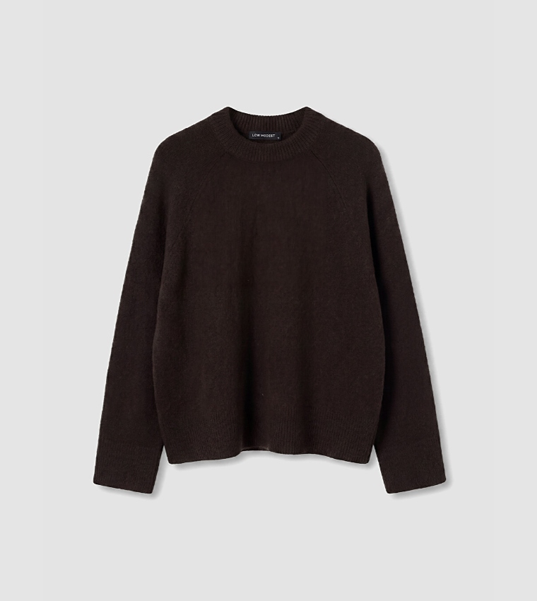 Solid Crew Neck Oversized Sweater