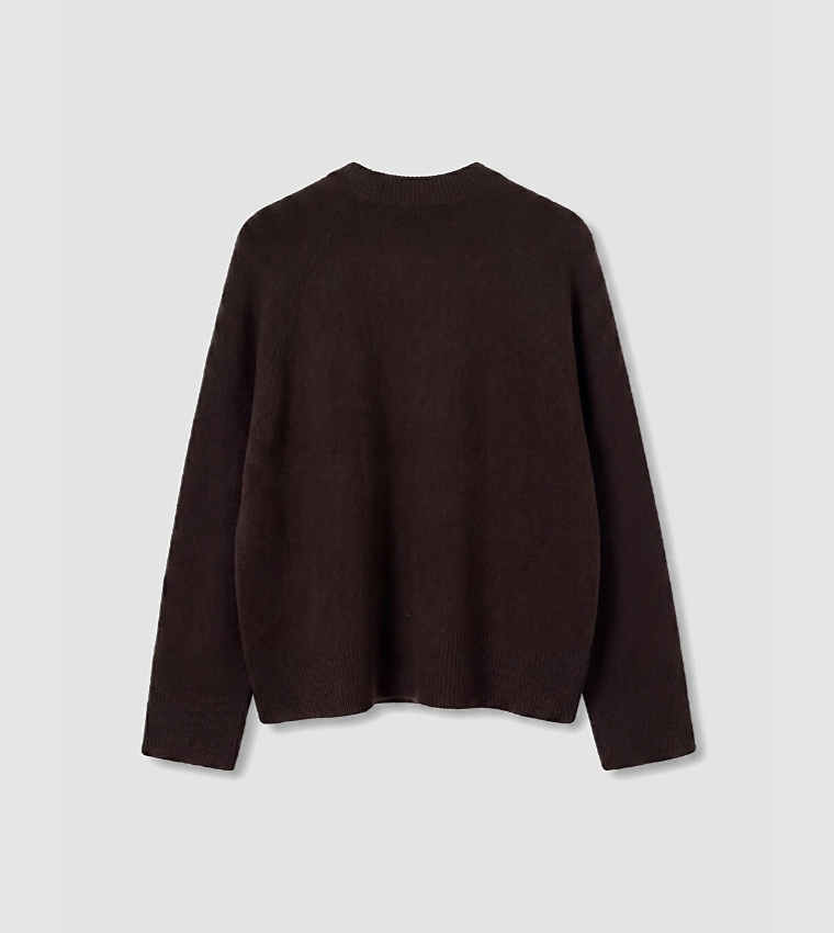 Solid Crew Neck Oversized Sweater