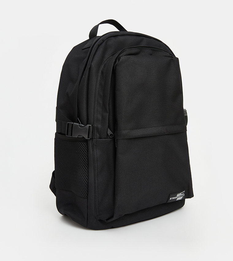 Solid Zip Closure Backpack
