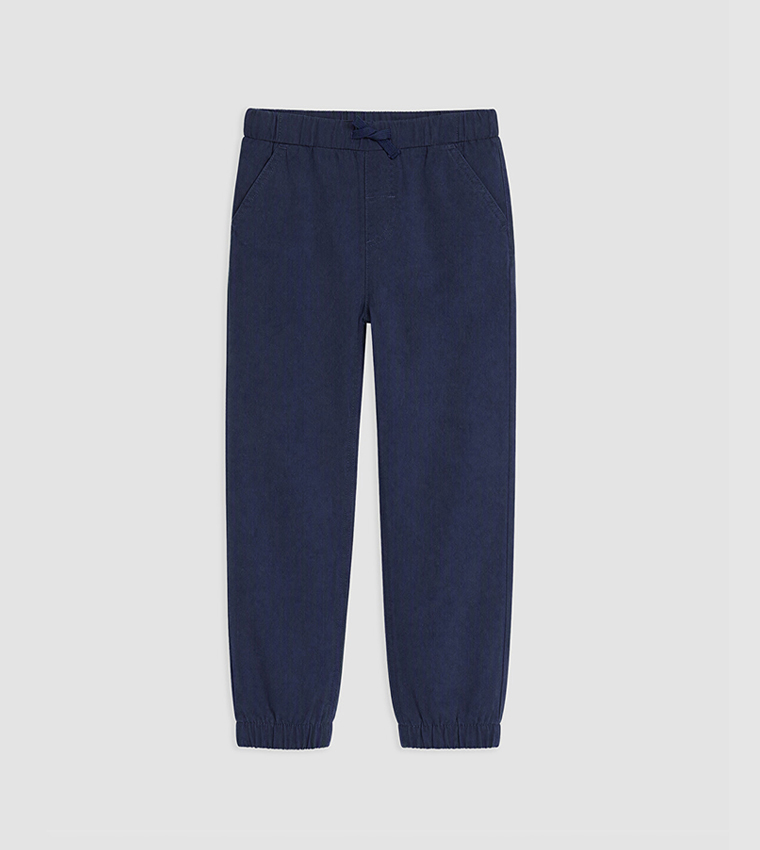Solid Drawstring Waist Joggers
