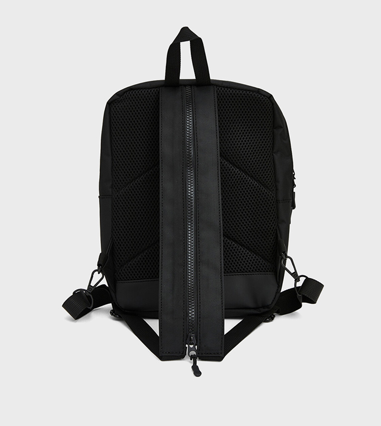 Solid Zip Multi Compartment Backpack