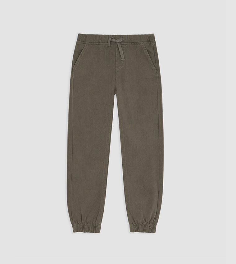 Solid Drawstring Waist Joggers