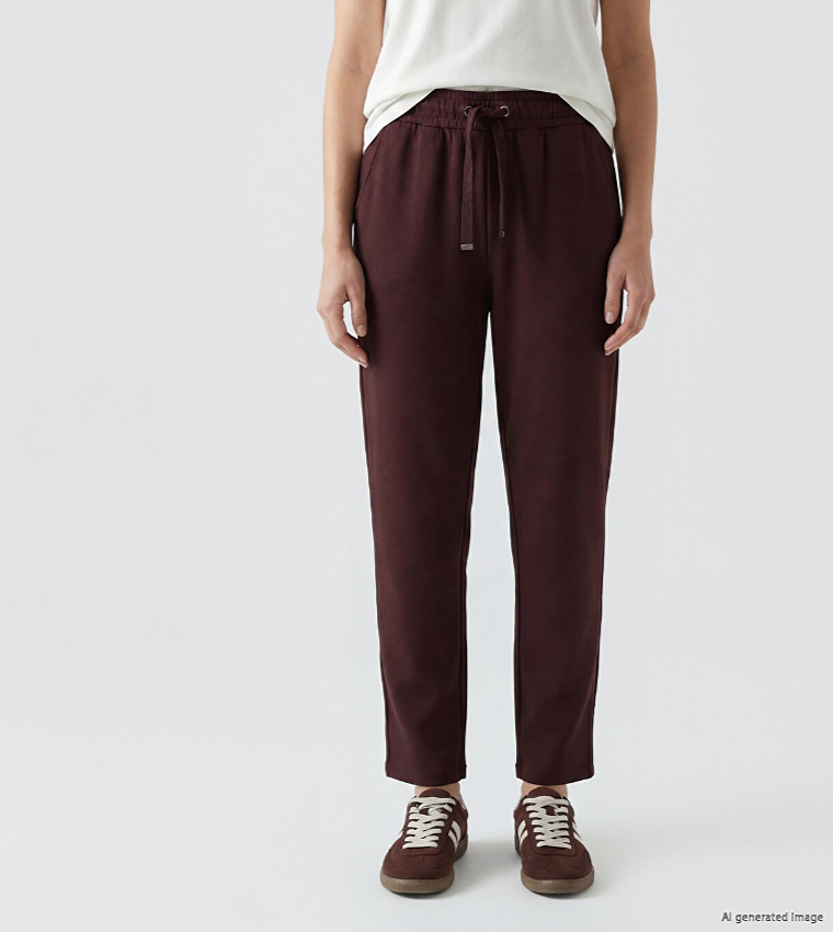 Drawstring Waist Regular Fit Sweatpants