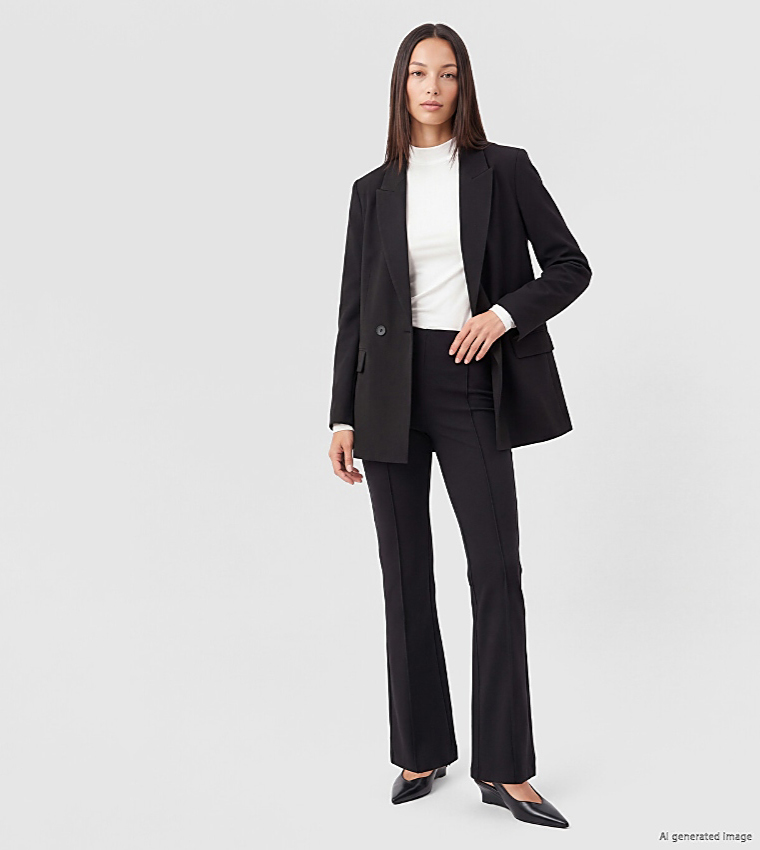 Solid Flared Casual Pants