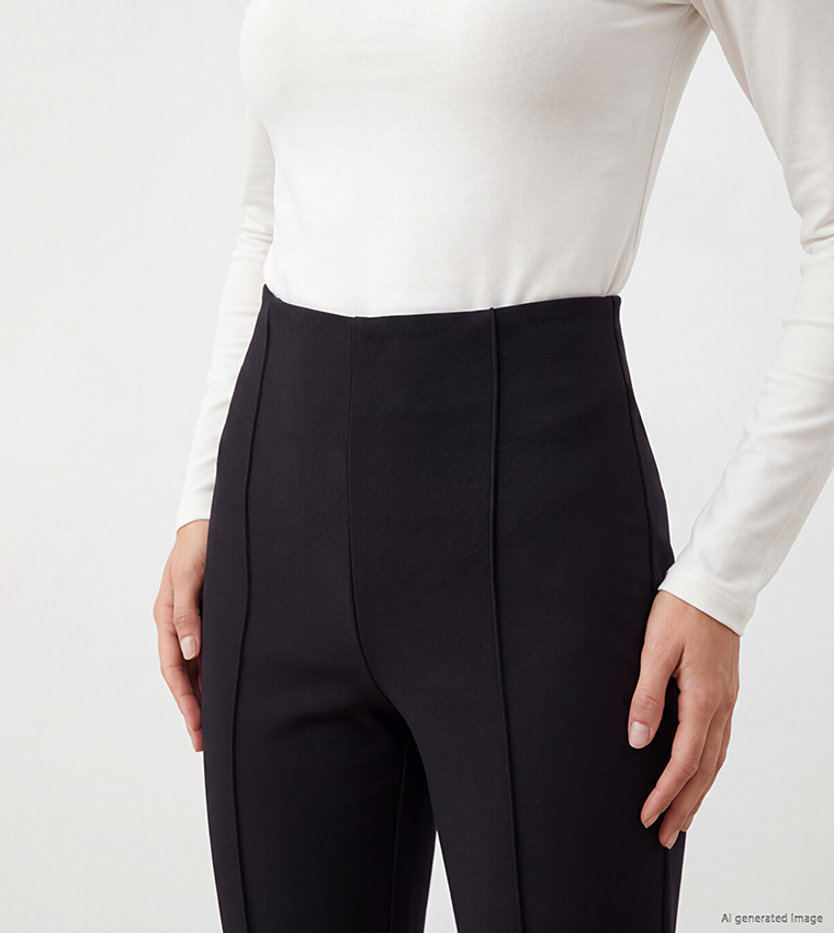 Solid Flared Casual Pants