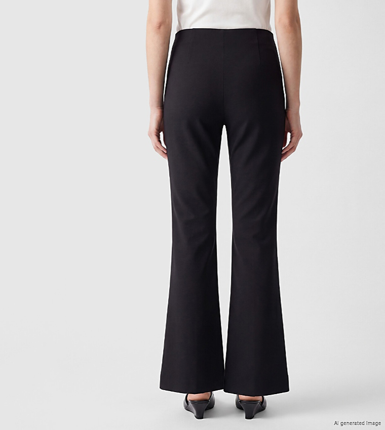 Solid Flared Casual Pants